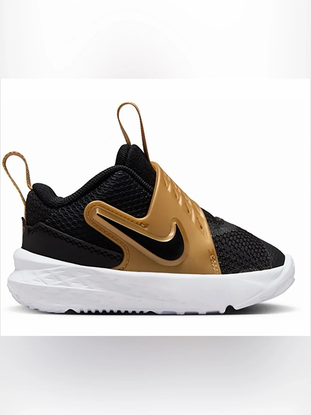 Nike Toddlers Team Hustle D12 Black/Gold Shoes!!(5)